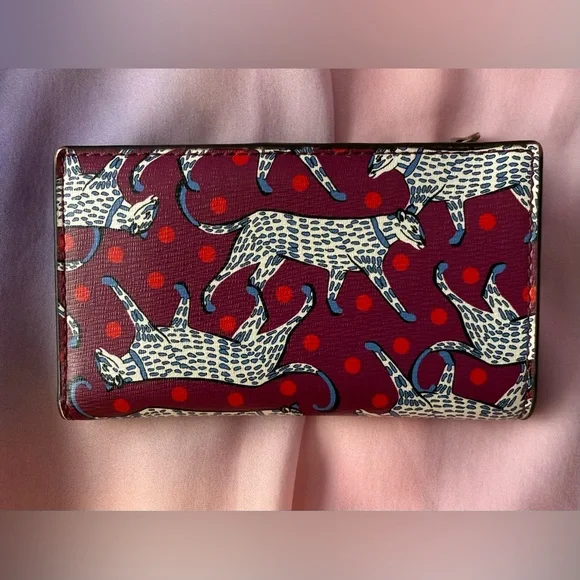 Kate Spade Sylvia Panther Dot Small Slim Bifold Wallet - Picture 5 of 16